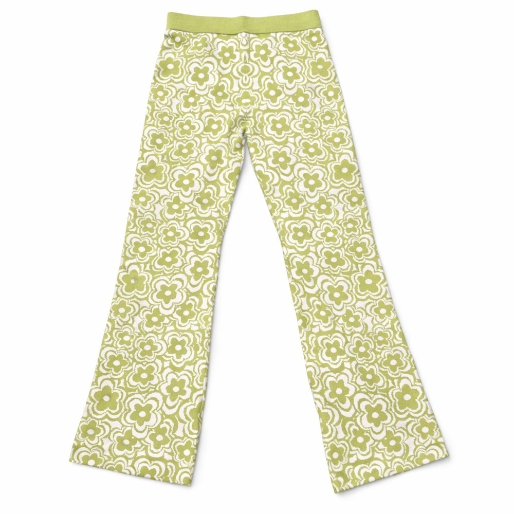 TWIK x Jack.org Floral Knit Flared Pants – Green & White – Size L - Picture 2 of 12